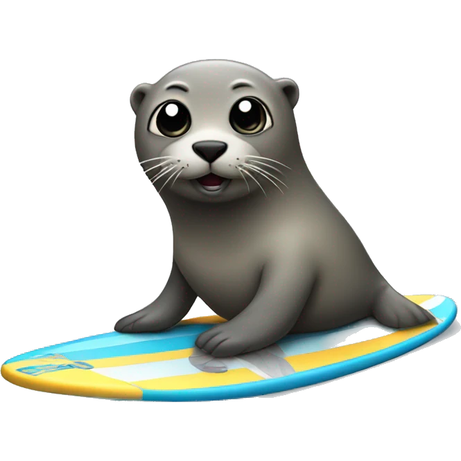 A seal on a surf board  emoji