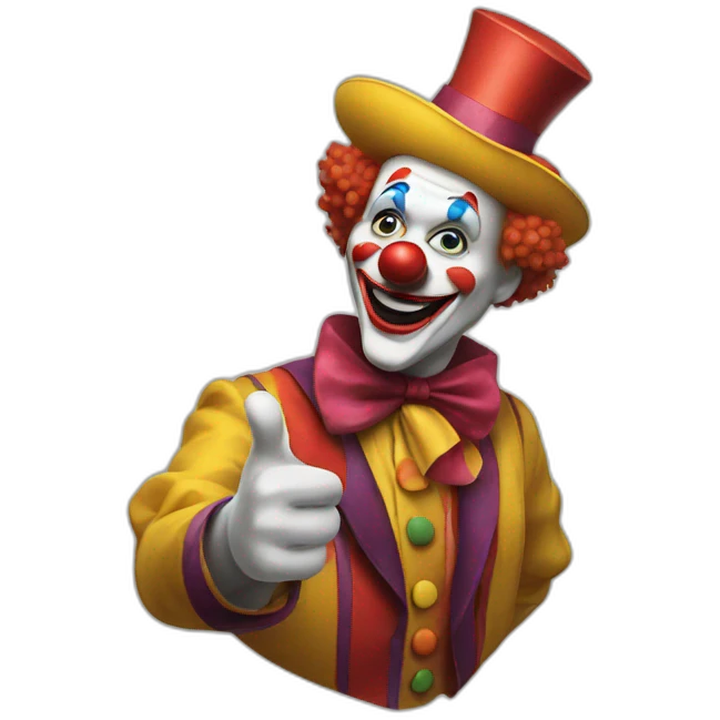 clown pointing to the right emoji