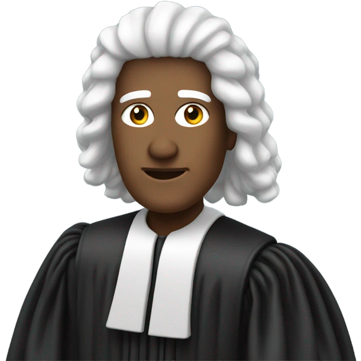 white judge with wig at an angle emoji