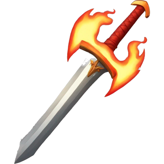 Red flaming sword emoji