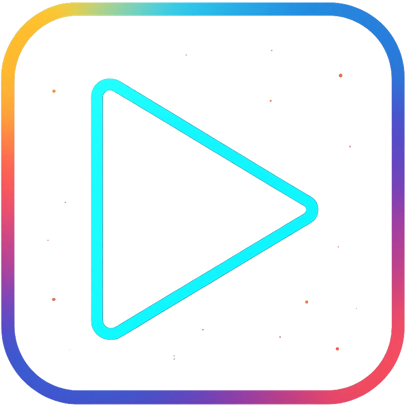 previous song icon with dark purples, blues, black base, neon glowing border, sophisticated nebula gradients, subtle small stars, clean lines, minimalistic, luminous effect, accent colors cyan, pink, yellow, green, orange, professional look, consistent with media controls set emoji