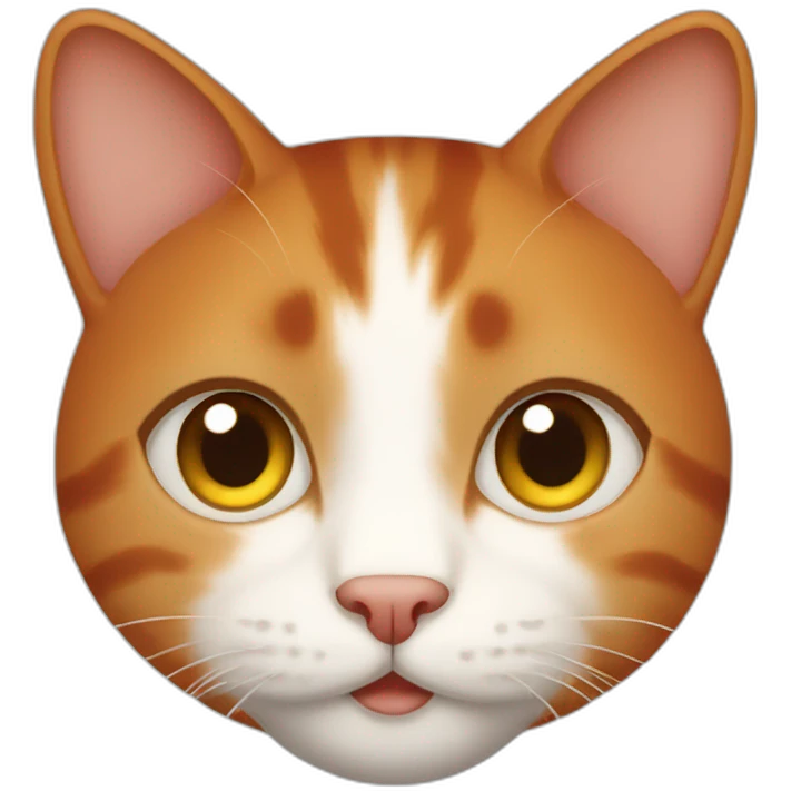 a red-haired cat with white and light brown eyes emoji