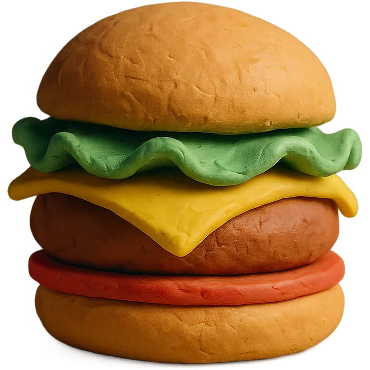 claymation style cheeseburger emoji