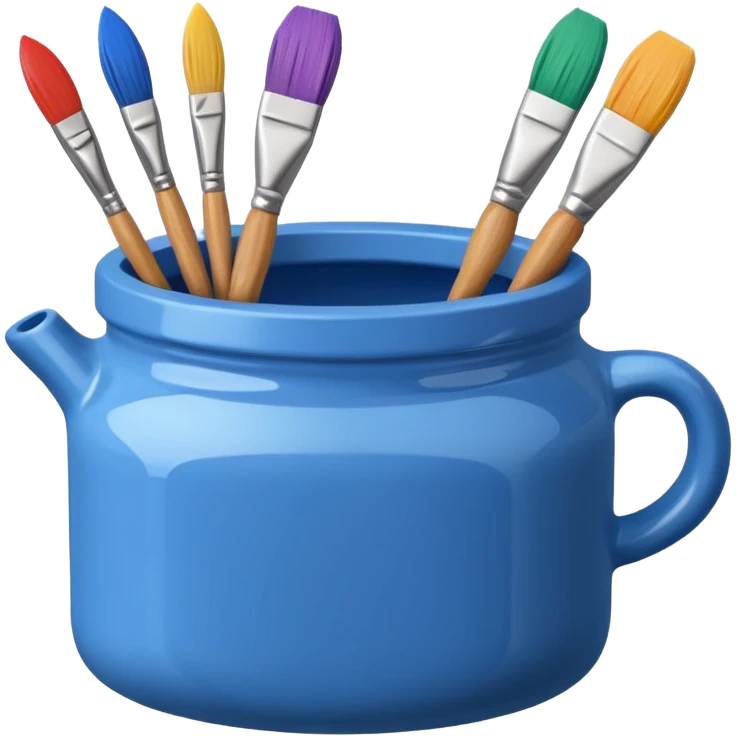 paint jars with a brush next to them emoji