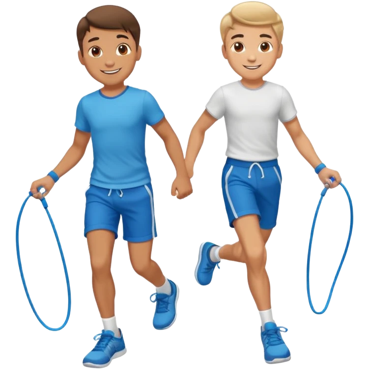 Boy with Skipping Rope on feet pose emoji