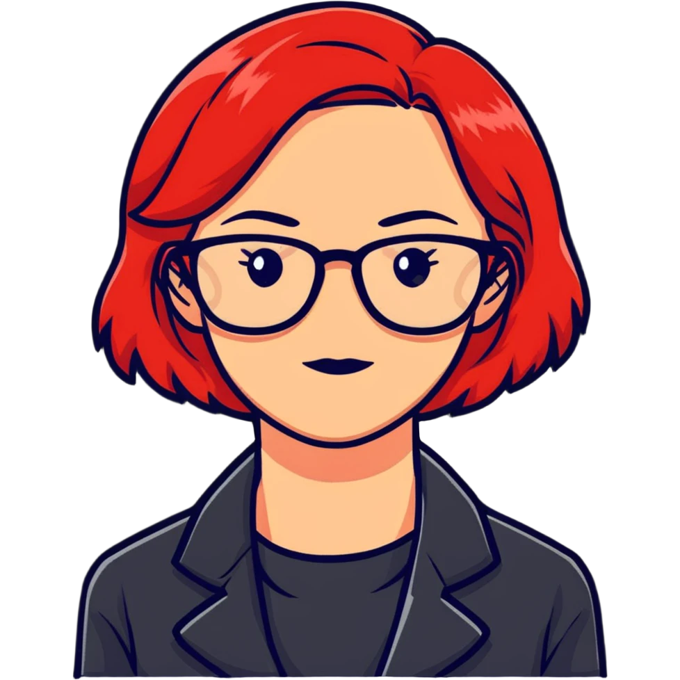 woman with glasses and fiery red hair emoji
