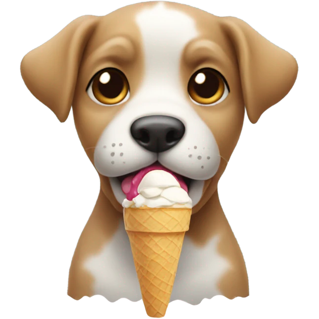 Puppy eating ice cream emoji