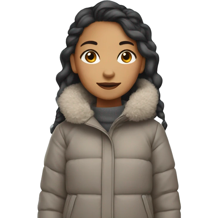 Lightskin girl by a tree in winter  emoji