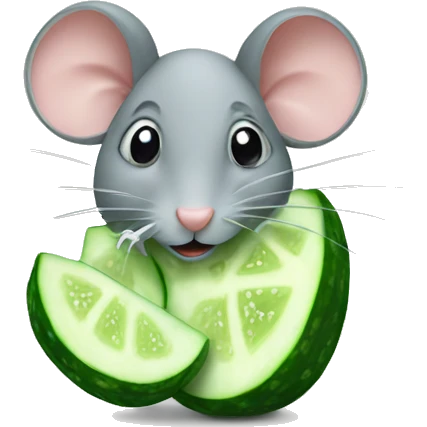 Mouse with two slice of cucumber emoji