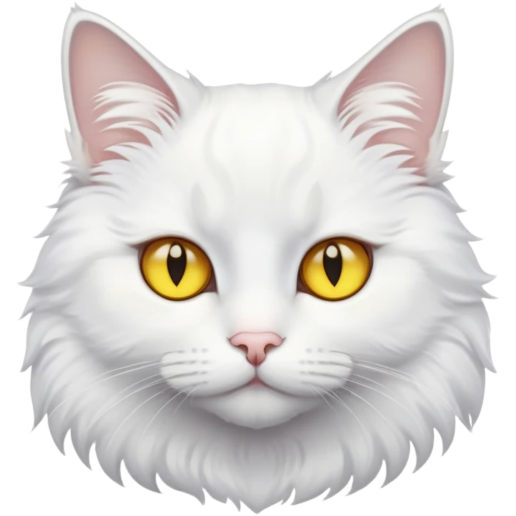 White cat with yellow eyes emoji