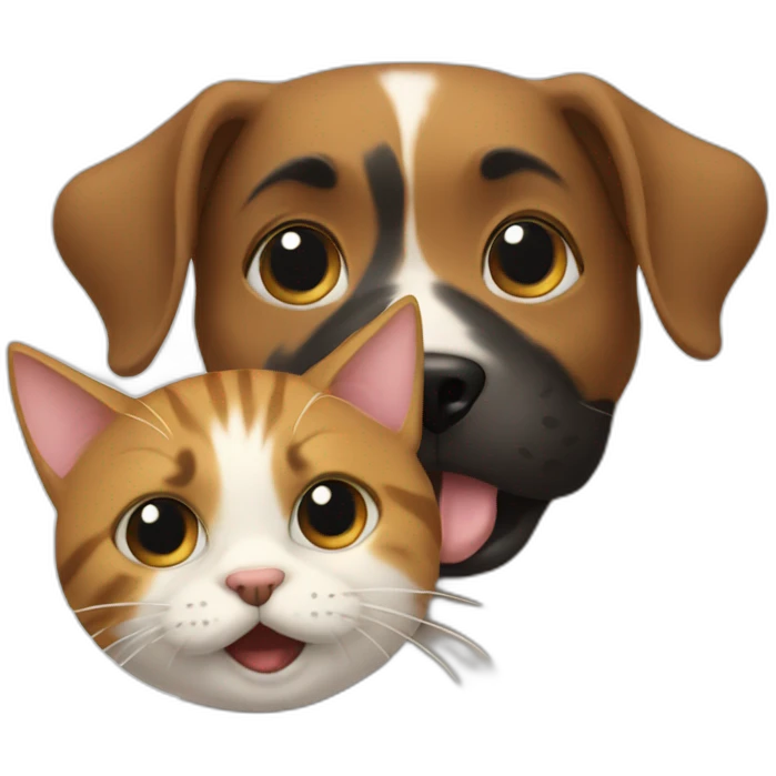 Dog with a cat emoji