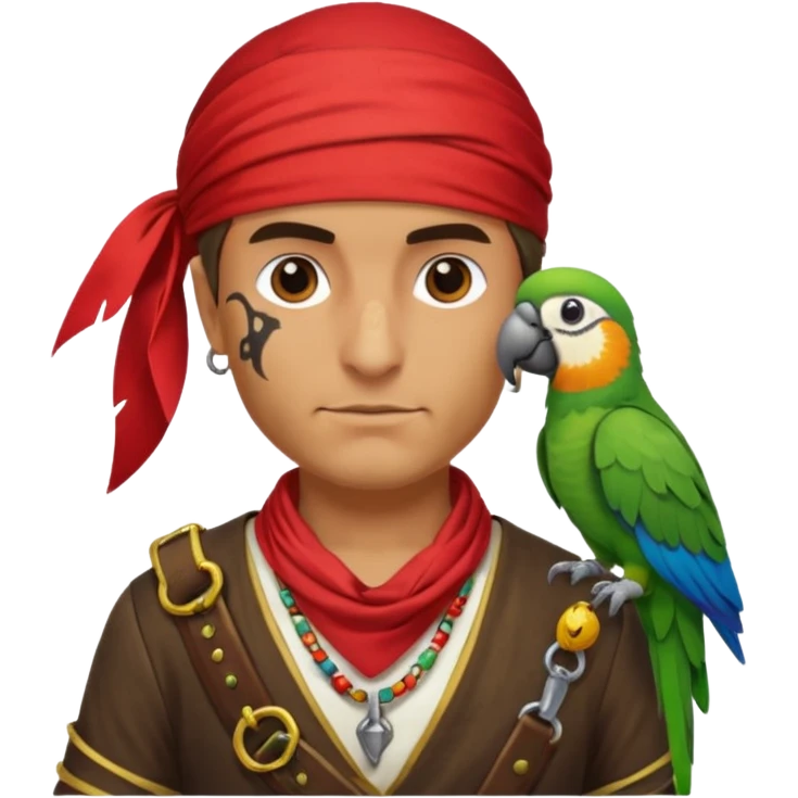 pirate and parrot emoji