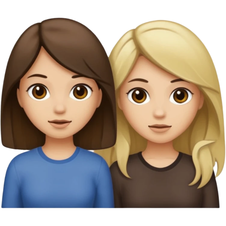 bestiess one with dark brown hair and one with dirty blonde hair emoji