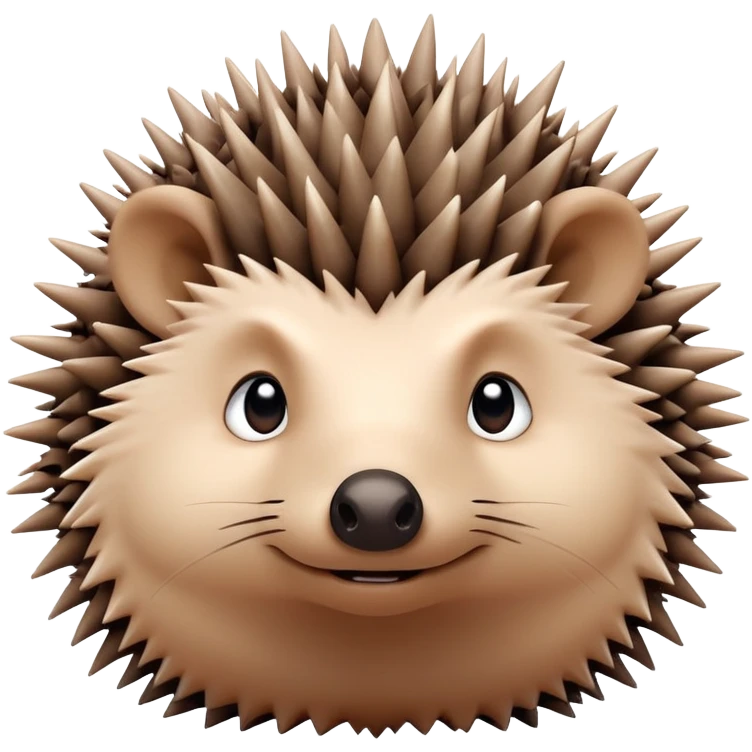 really cute confused hedgehog face with wooden thorny bramble stem wrapped around its forehead, spiky asymmetric thorns, no leaves, only face and neck visible emoji
