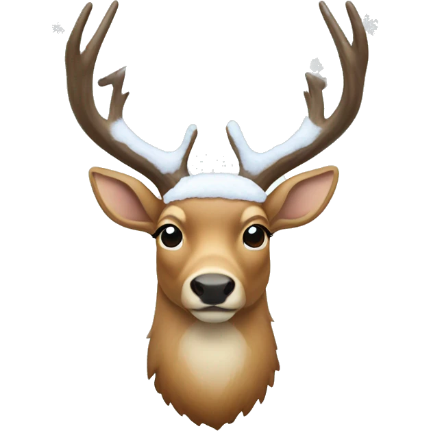 deer with snow on its back  emoji