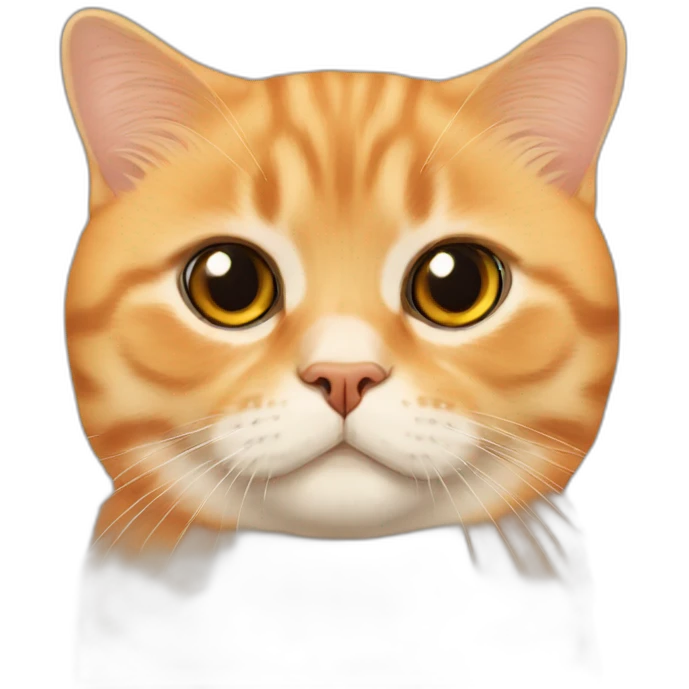 orange scottish fold cat face only emoji