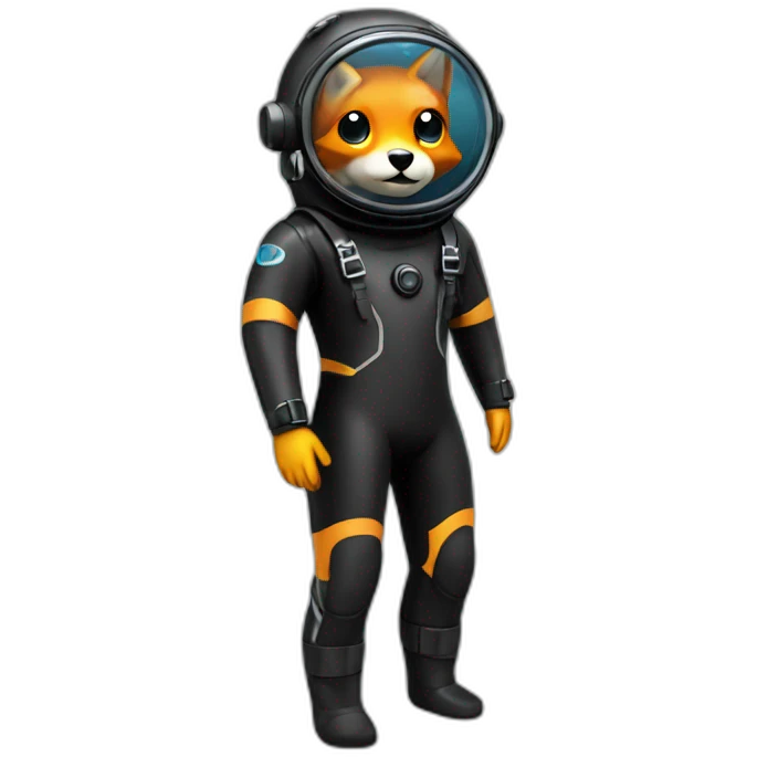 foxin black rubber shiny diving suit emoji