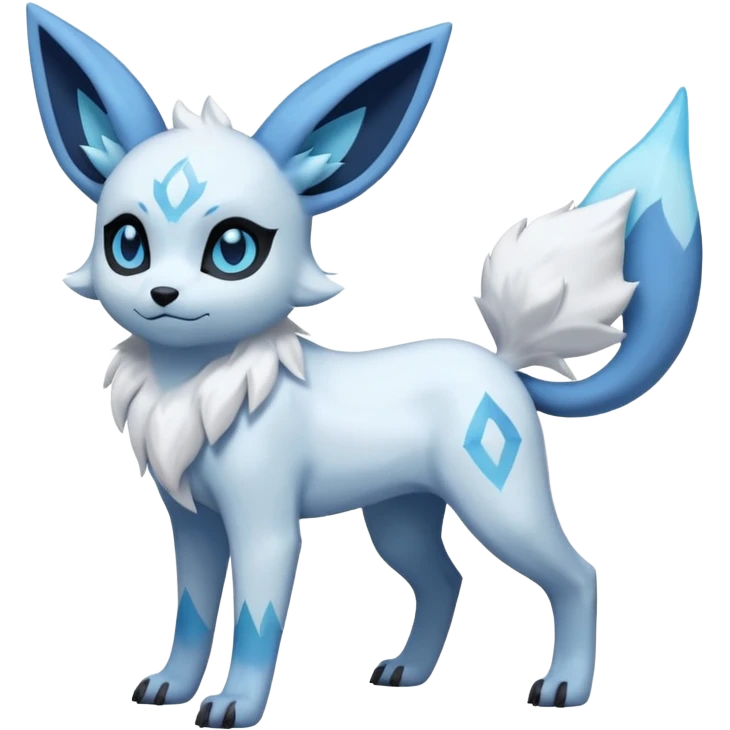 Pastel Absol-Glaceon-Umbreon-fusion (full body) emoji