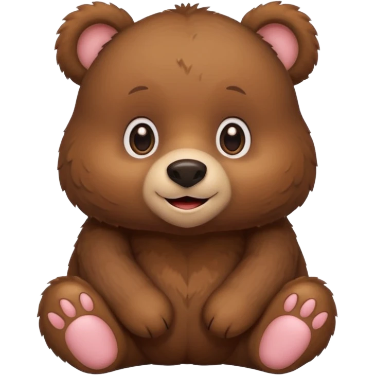a cute sitting brown bear emoji