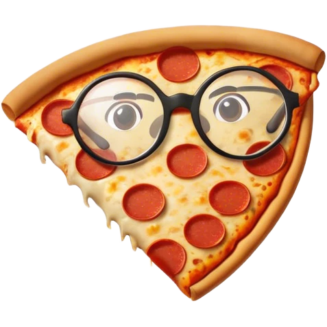 Pizza wearing glasses emoji