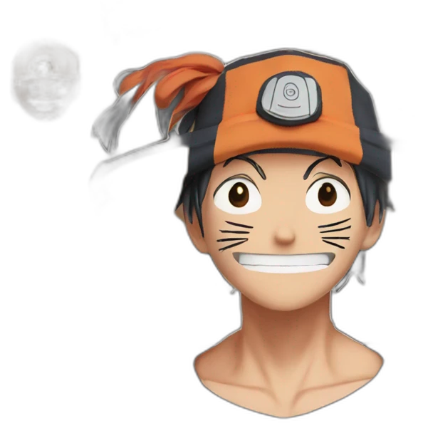 Naruto with Luffy hat  emoji