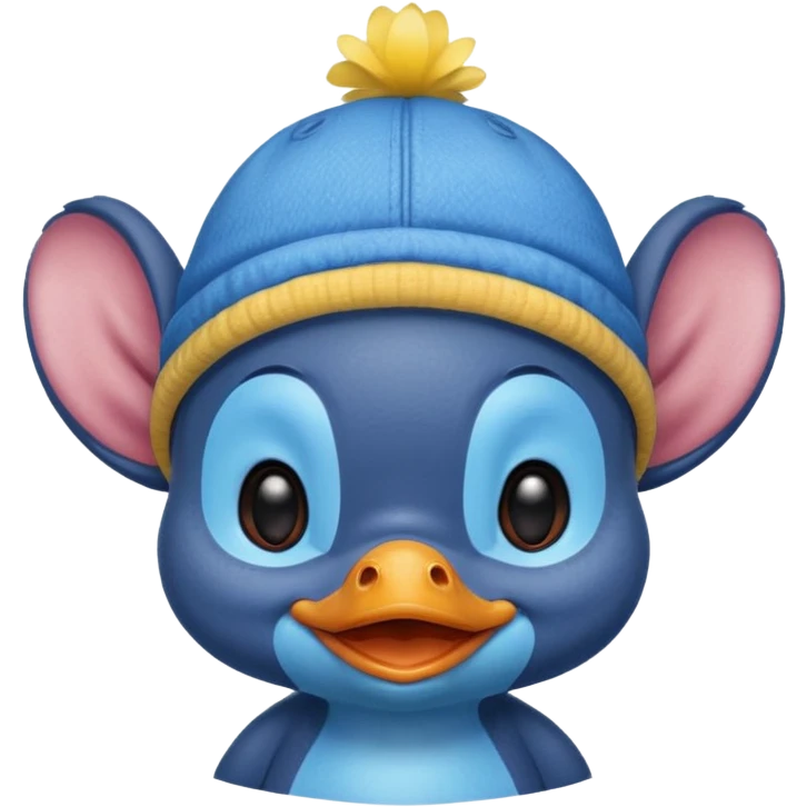 Stitch with duck hat emoji