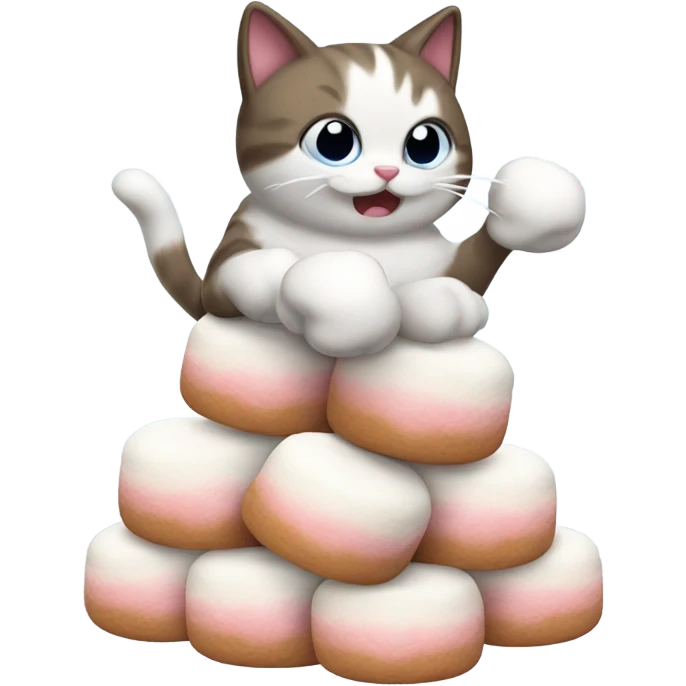Cat eating marshmallows  emoji