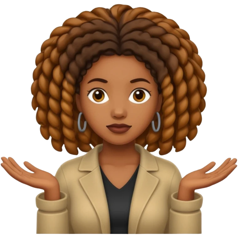 black woman with locks shrugging emoji