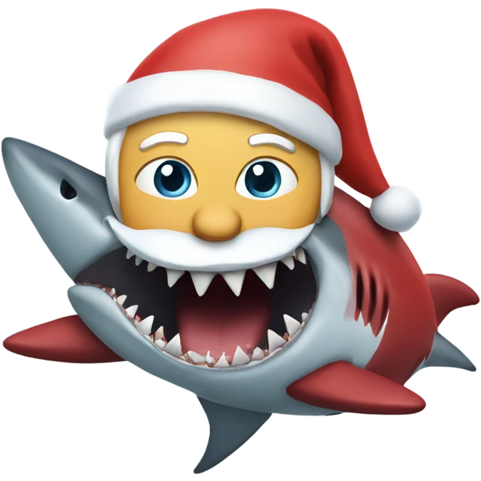 Santa eating shark emoji