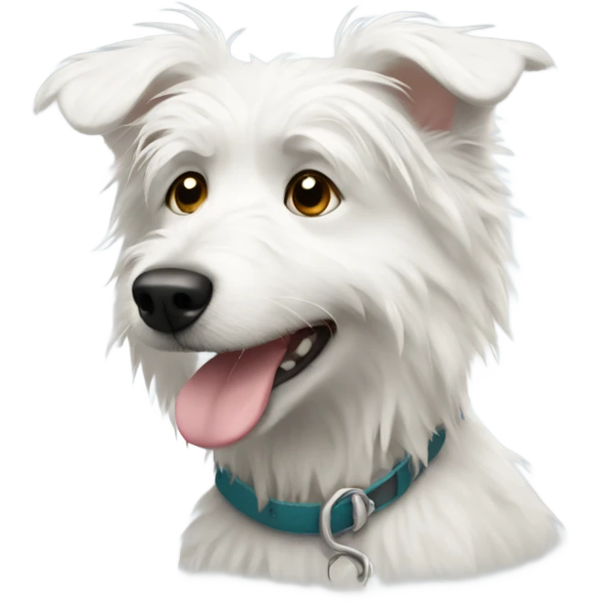 Scruffy white dog emoji