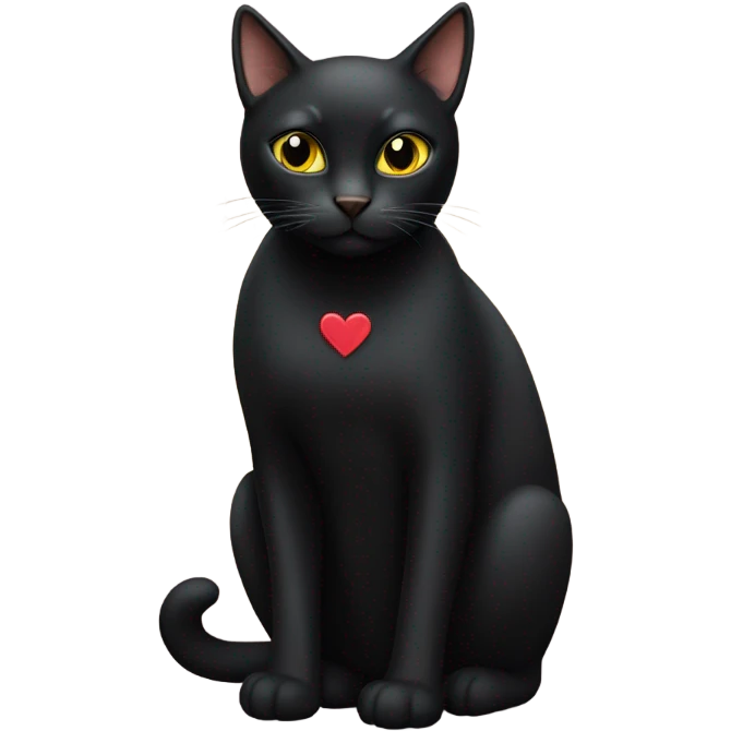 A black cat wearing “I love my step mom”  emoji