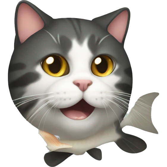 fish eating cat emoji