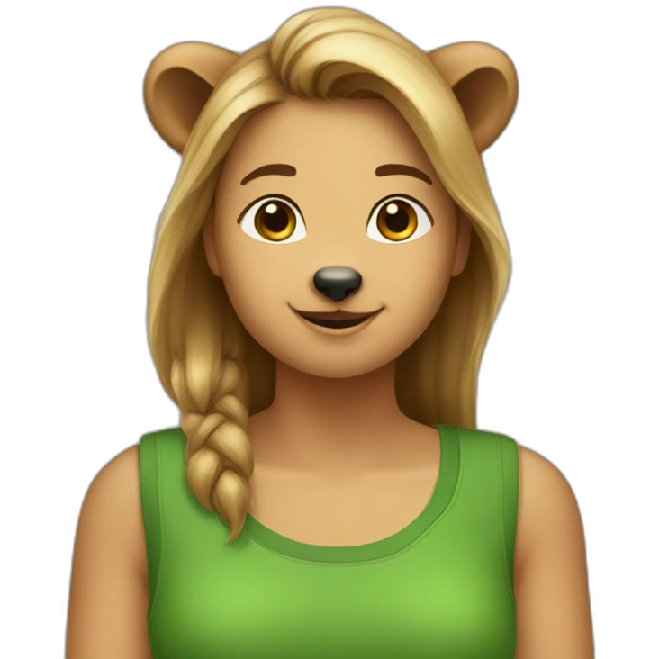 women-with-a-happy-quokka-which-is-wearing-green-sleeveless emoji