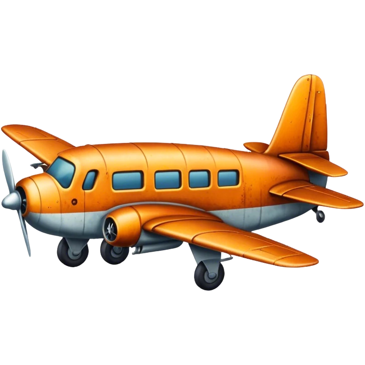 Old style rusty plane rearview emoji
