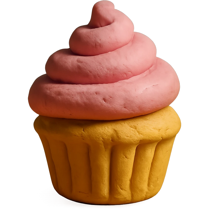 cupcake with pink icing emoji