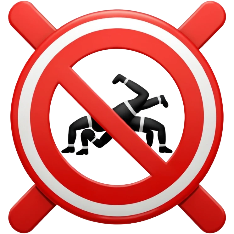 traffic sign style emoji of no wrestling allowed emoji