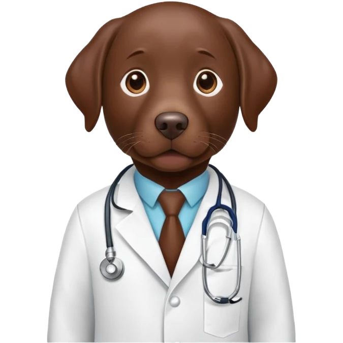 Chocolate lab doctor emoji