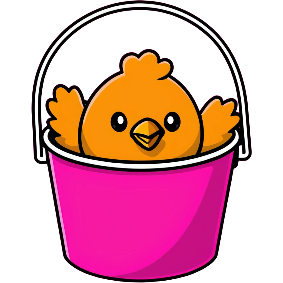 fried chicken in a hot pink glittery bucket emoji
