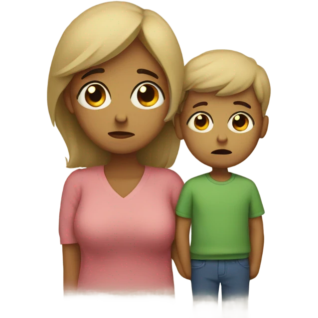 sad mom and son emoji