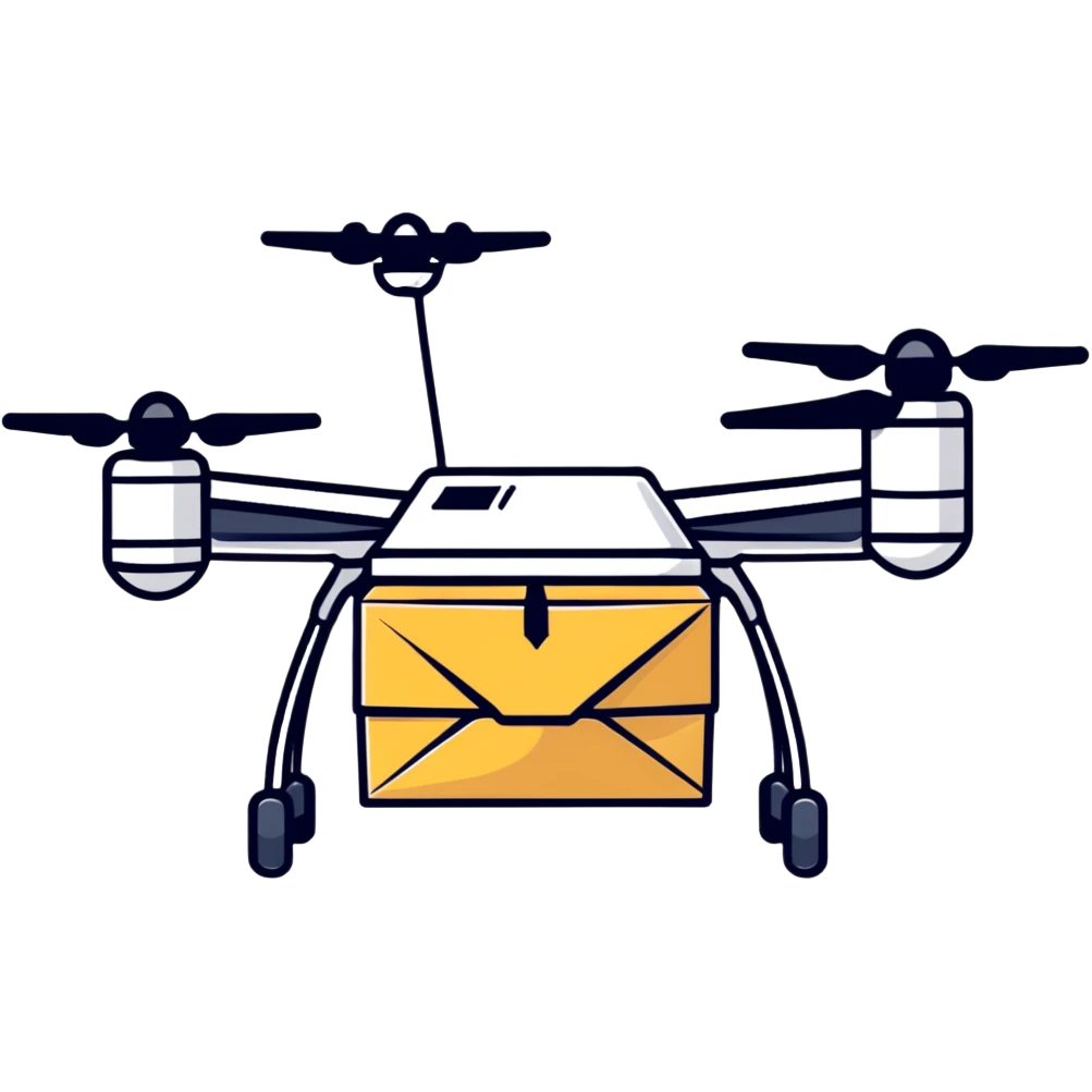 delivery drone with package emoji