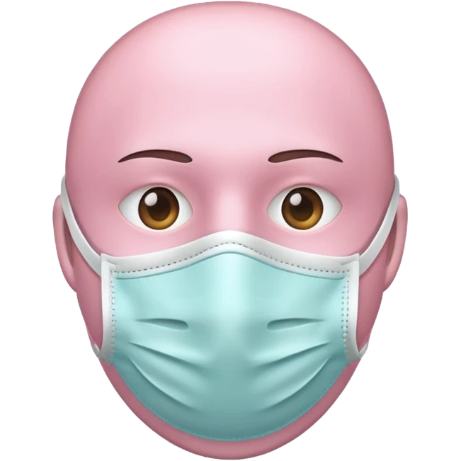 medical mask light pastel pink iOS emoji style variation 1 emoji