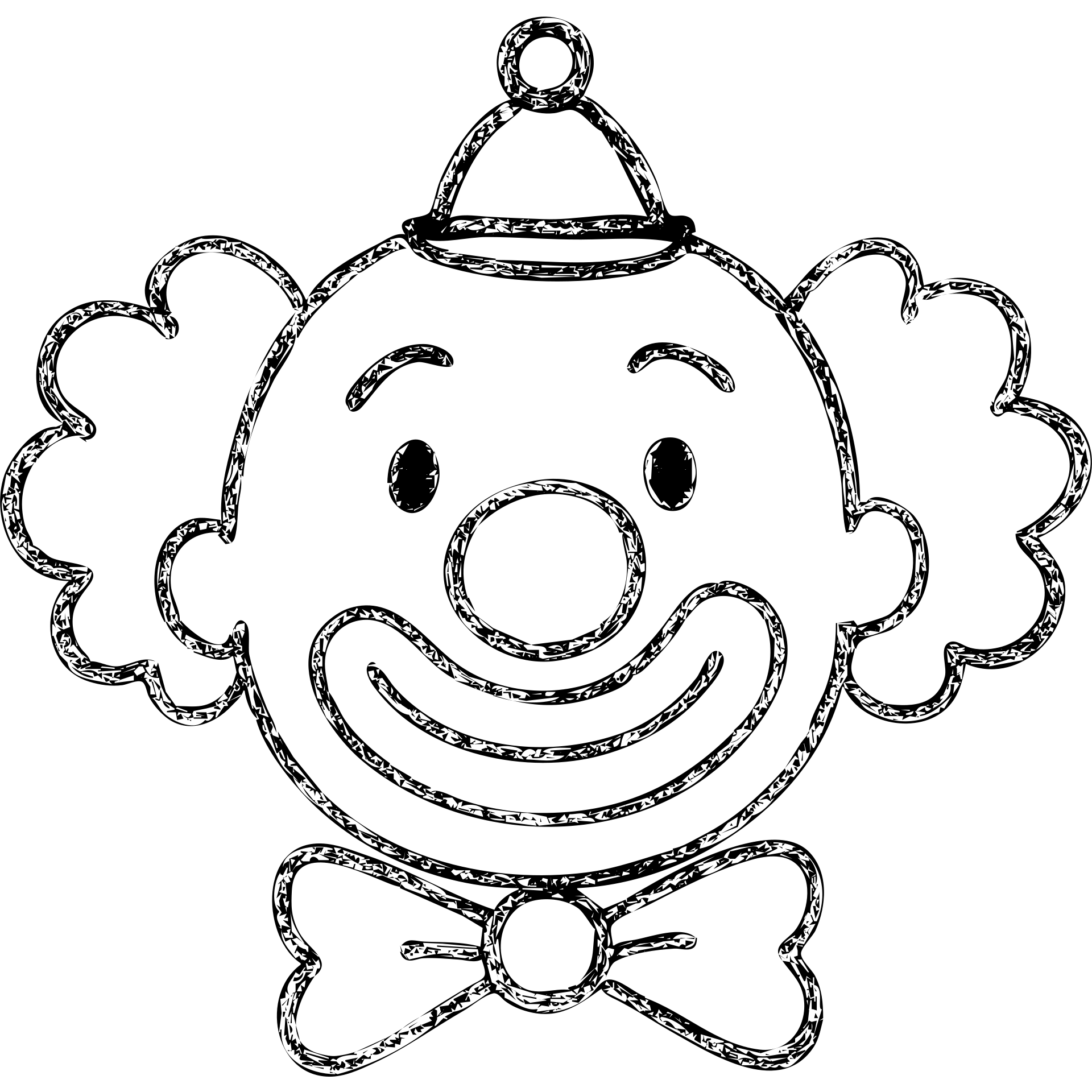 hand-drawn outlined clown face icon emoji