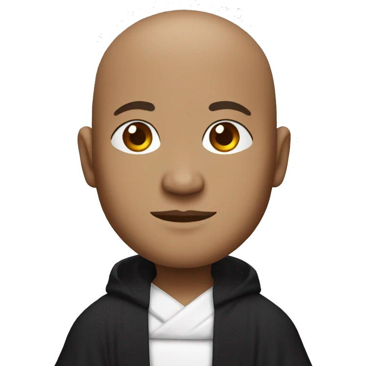 monk in black and white robe emoji