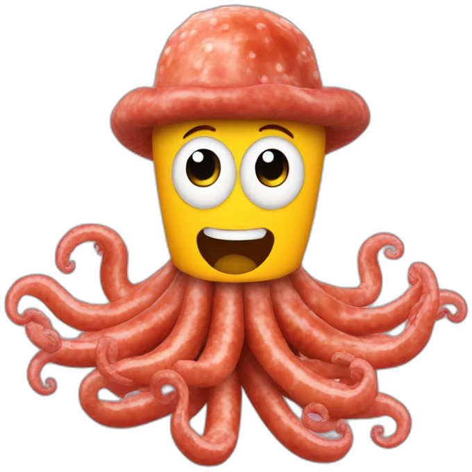 poulpe avec 8 tentacules saucisses emoji