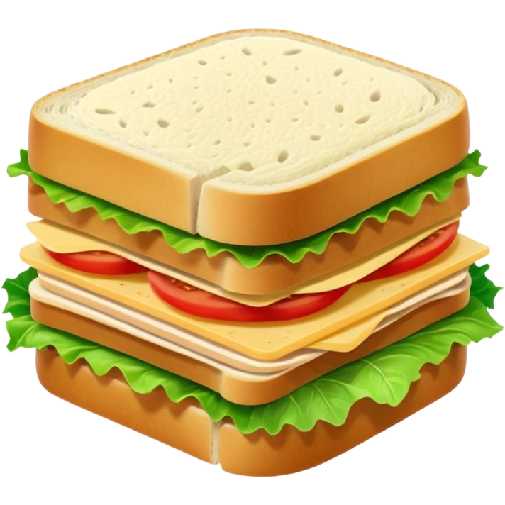 sandwich with white bread, thin sliced chicken, provolone cheese and lettuce, no tomato. emoji
