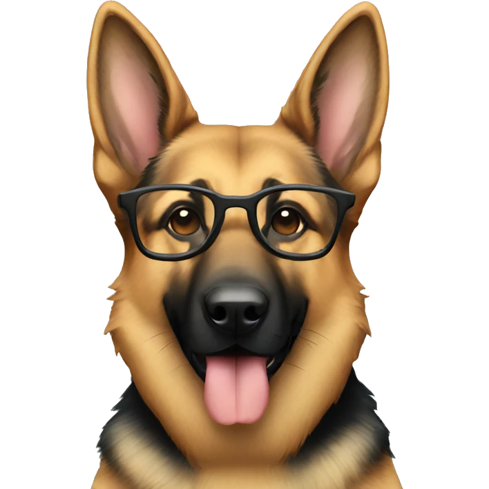 German Shepard with glasses  emoji
