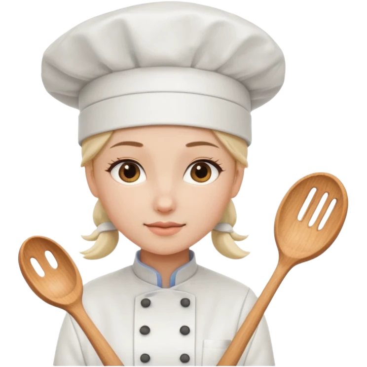 Young female  wearing white chef hat

 emoji