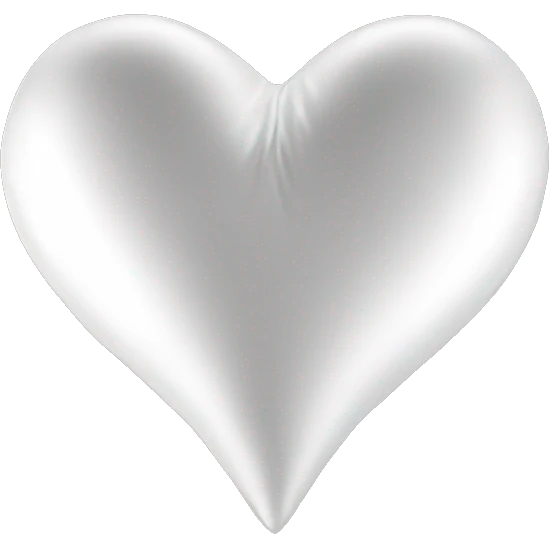 White heart shaped satin pillow emoji