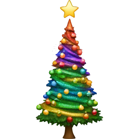 Rainbow Christmas tree emoji