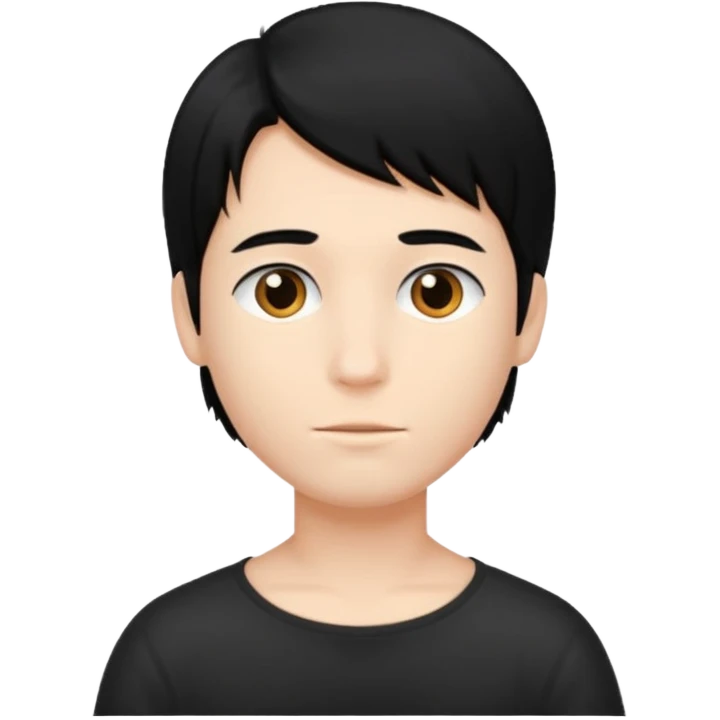 gótic boy emo with medium long hair no pescoço emoji